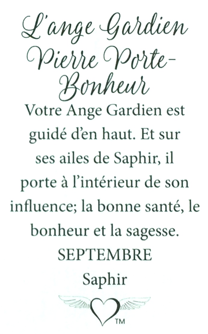 217 - L'ange Gardien Pierre Porte-Bonheur (Septembre) (tent card) - Image 2