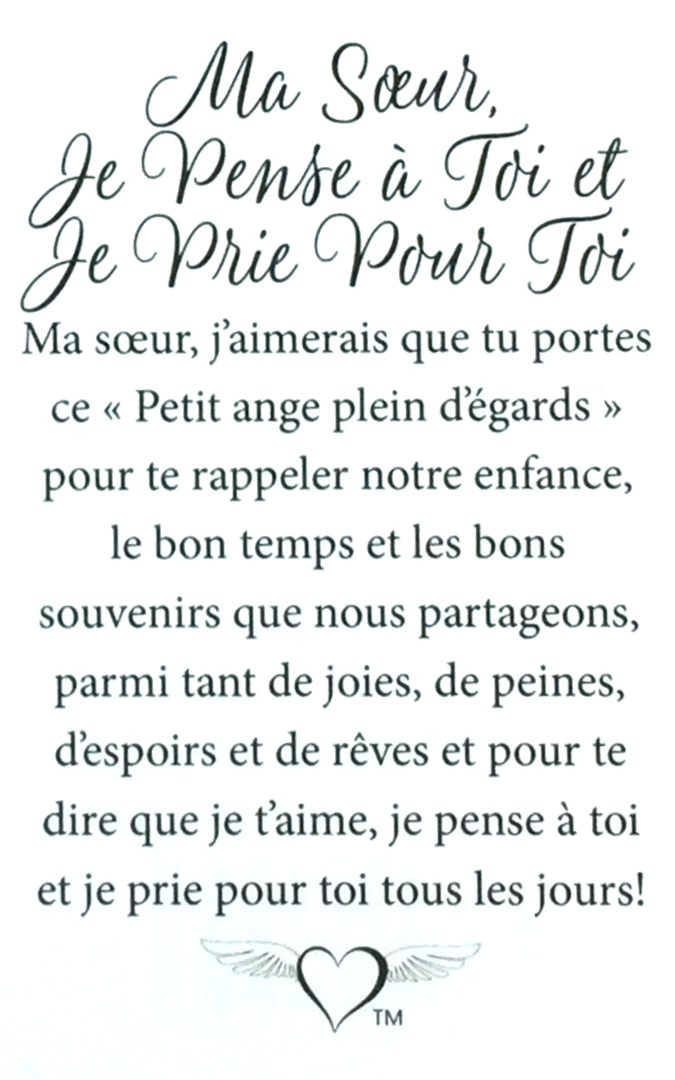 5509 – Ma Soeur, Je Pense à Toi et Je Prie Pour Toi (tent card) – Clock ...