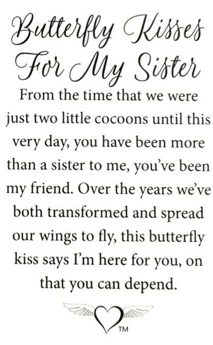 7016 - Butterfly Kisses For My Sister (tent card) - Image 3