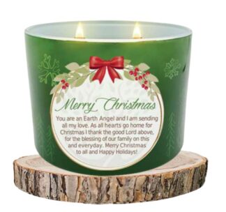 EA1808 Merry Christmas Earth Angel Christmas Candle