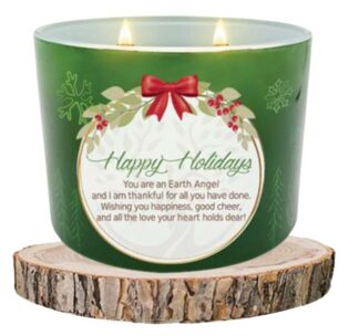 EA1810 Happy Holidays Earth Angel Christmas Candle