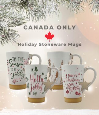 Holiday Stoneware Mugs - CANADA ONLY