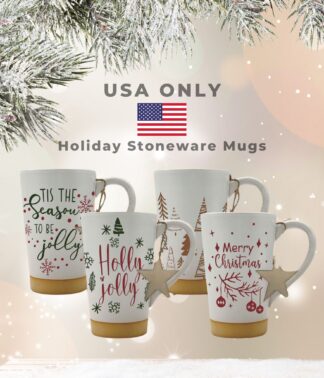 Holiday Stoneware Mugs - USA ONLY